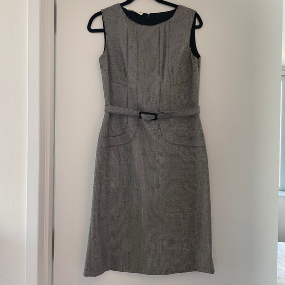 Valentino Couture - Vintage Wool houndstooth belted dress 6
